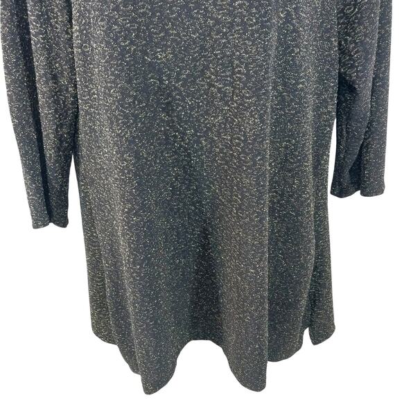 NWOT! LA VANYA! FAB BLACK AND SILVER METALLIC STRETCH KNIT, JEWELED TUNIC! SZ 2X - Picture 4 of 9